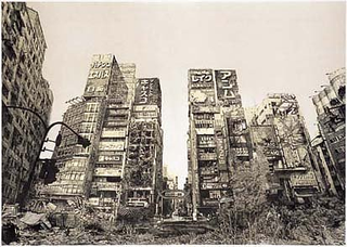 Illustration for article titled Lithographs Capture the Future Ruins of Post-Apocalyptic Tokyo
